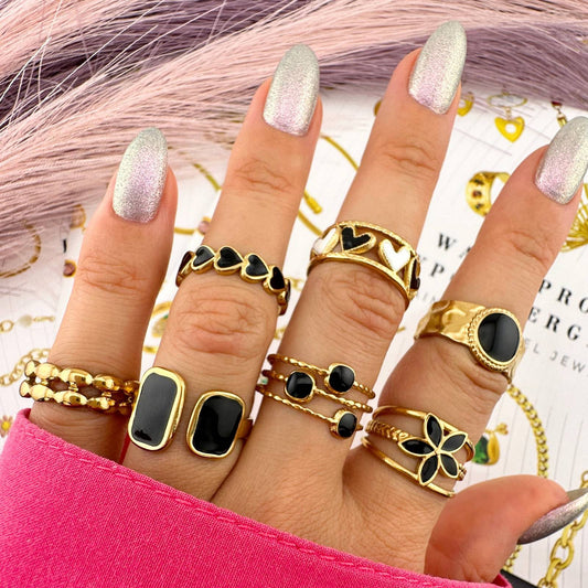 GYŰRŰ, 18K ARANYOZOTT NEMESACÉL