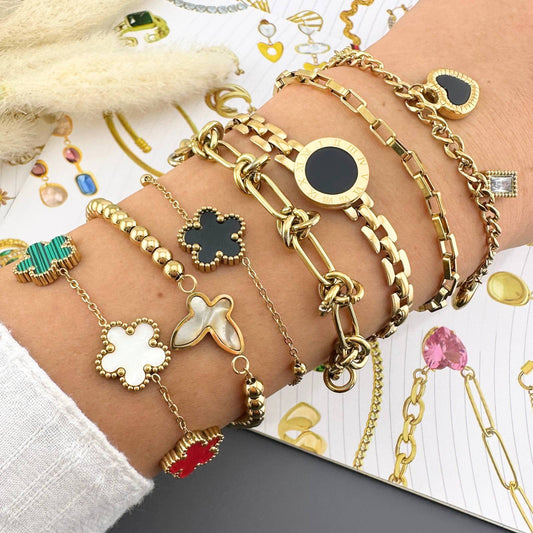 KARKÖTŐ, 18K ARANYOZOTT NEMESACÉL