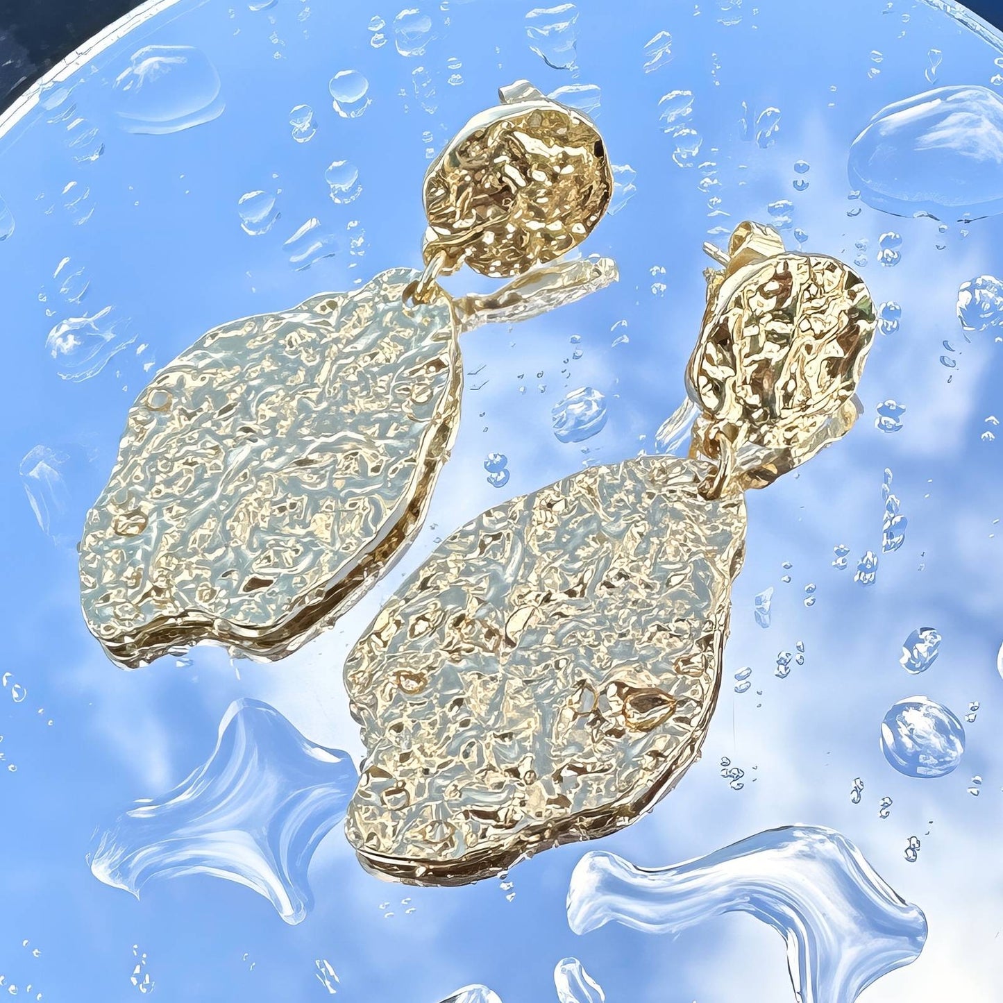 FÜLBEVALÓ, 18K ARANYOZOTT NEMESACÉL