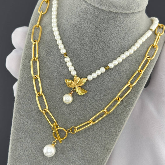 NYAKLÁNC, 18K ARANYOZOTT NEMESACÉL