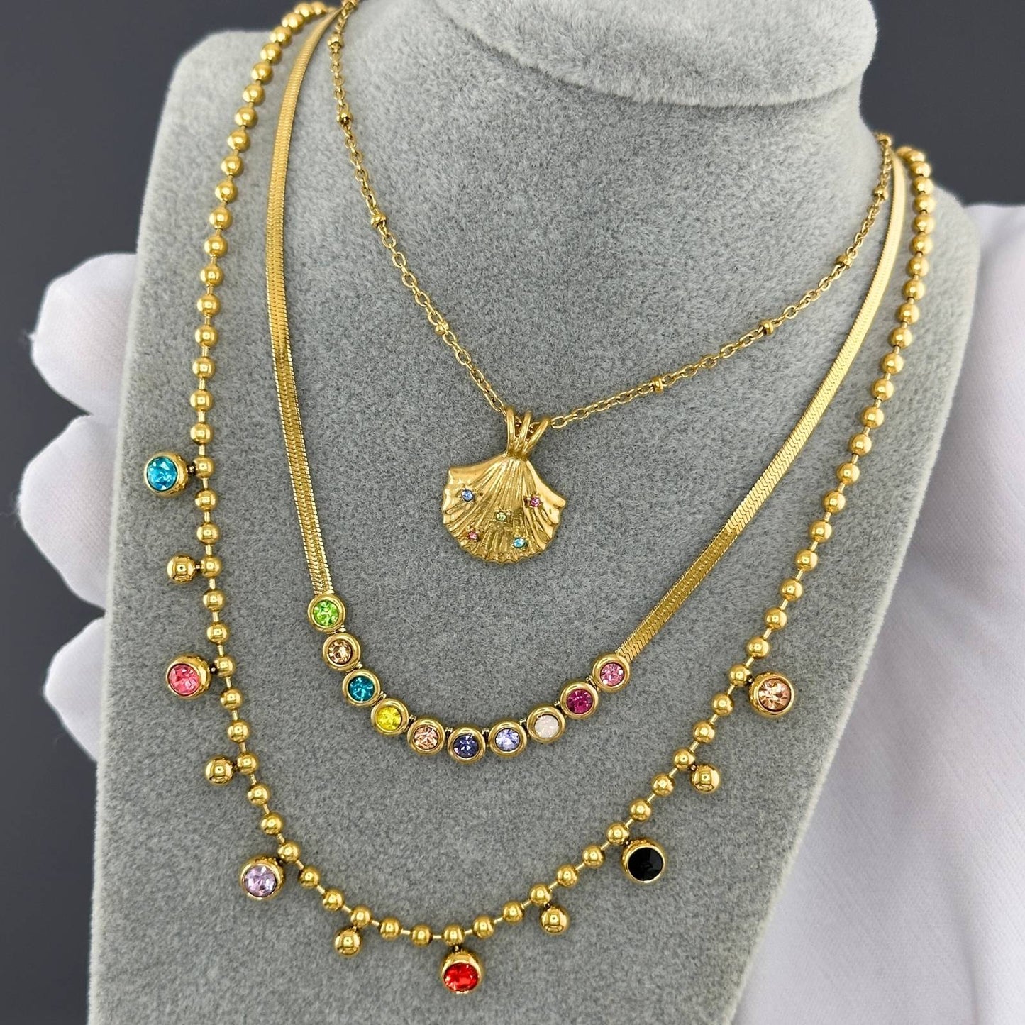 NYAKLÁNC, 18K ARANYOZOTT NEMESACÉL