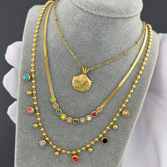 NYAKLÁNC, 18K ARANYOZOTT NEMESACÉL