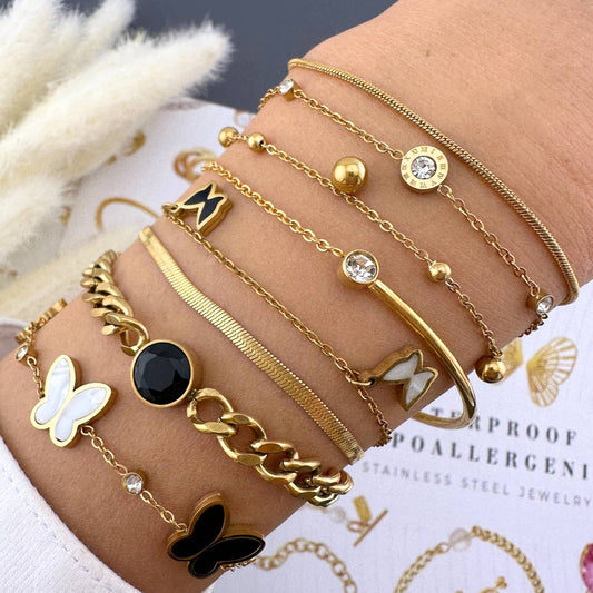 KARKÖTŐ, 18K ARANYOZOTT NEMESACÉL