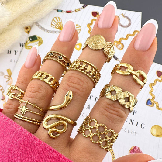 GYŰRŰ, 18K ARANYOZOTT NEMESACÉL