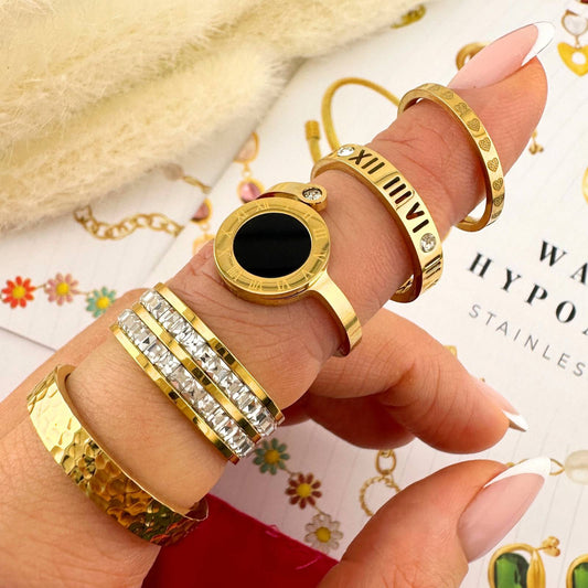 GYŰRŰ, 18K ARANYOZOTT NEMESACÉL