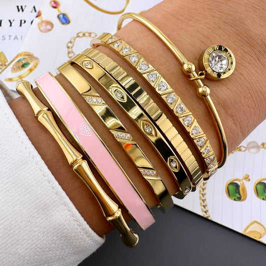 KARKÖTŐ, 18K ARANYOZOTT NEMESACÉL