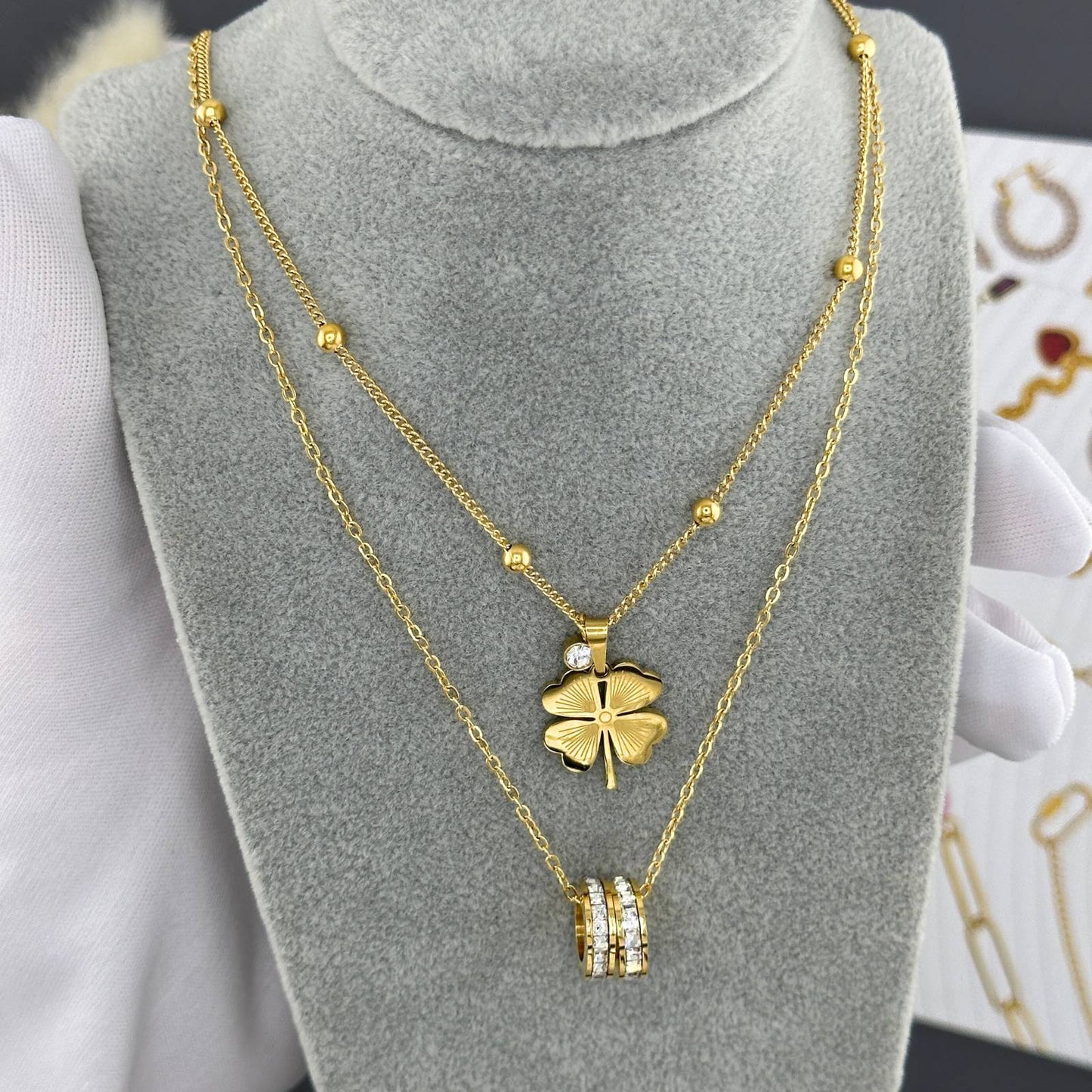 NYAKLÁNC, 18K  ARANYOZOTT NEMESACÉL