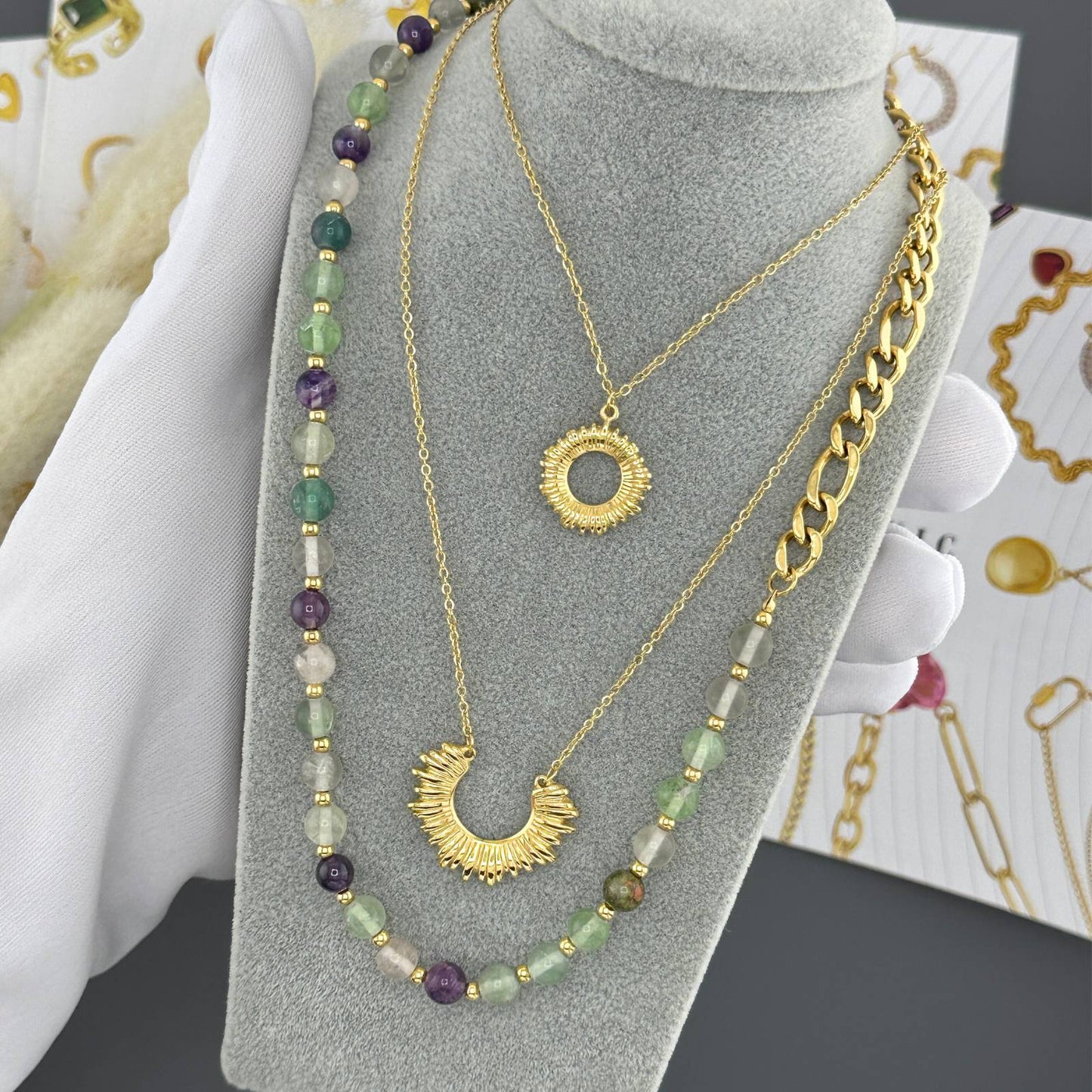 NYAKLÁNC, 18K  ARANYOZOTT NEMESACÉL