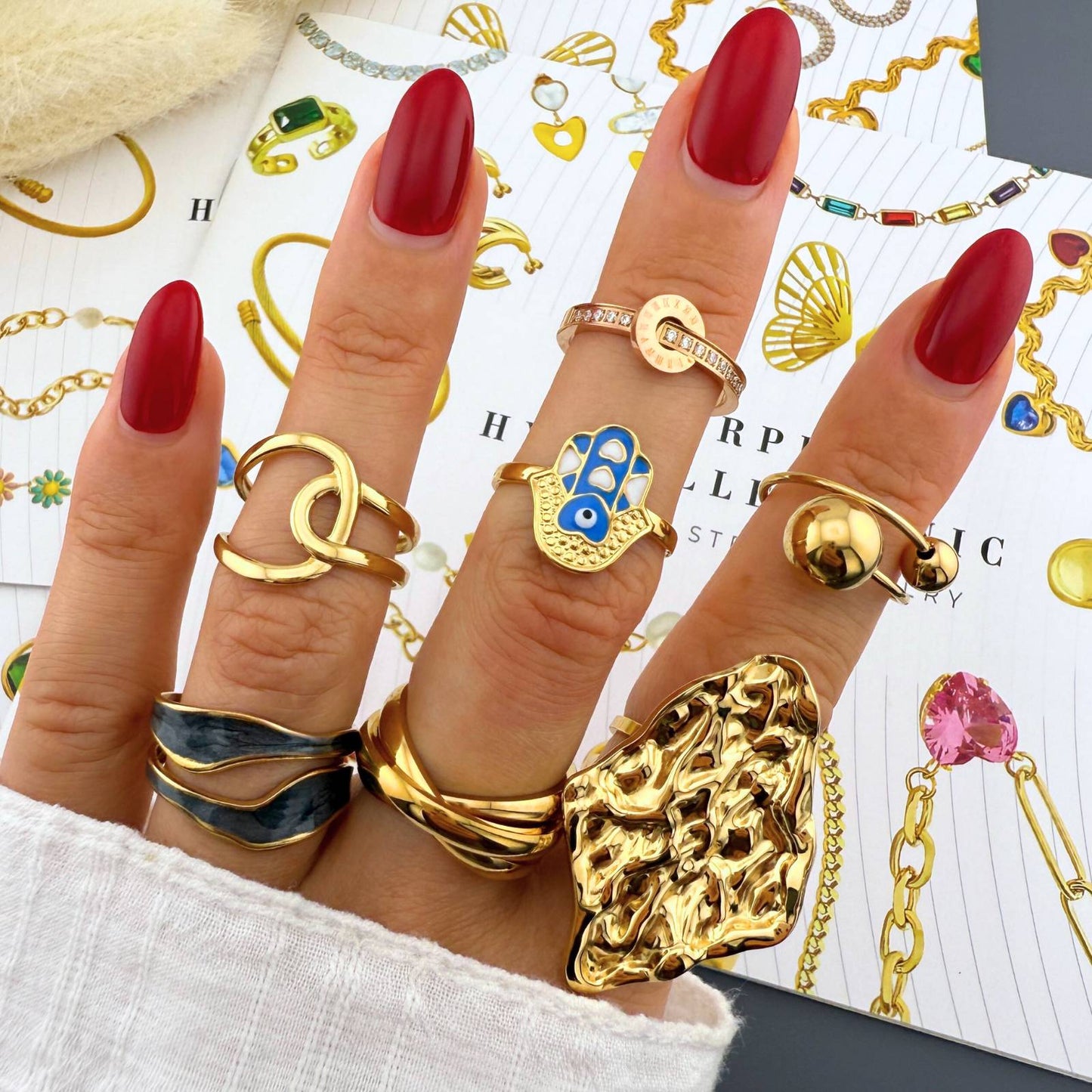 GYŰRŰ, 18K  ARANYOZOTT NEMESACÉL