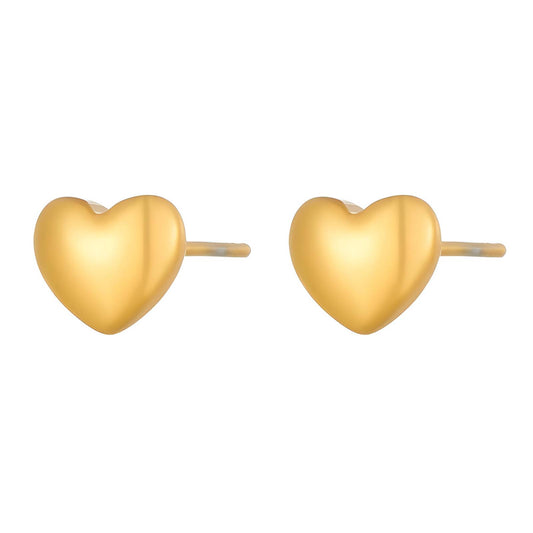 SZÍVEK FÜLBEVALÓ, 18K  ARANYOZOTT NEMESACÉL