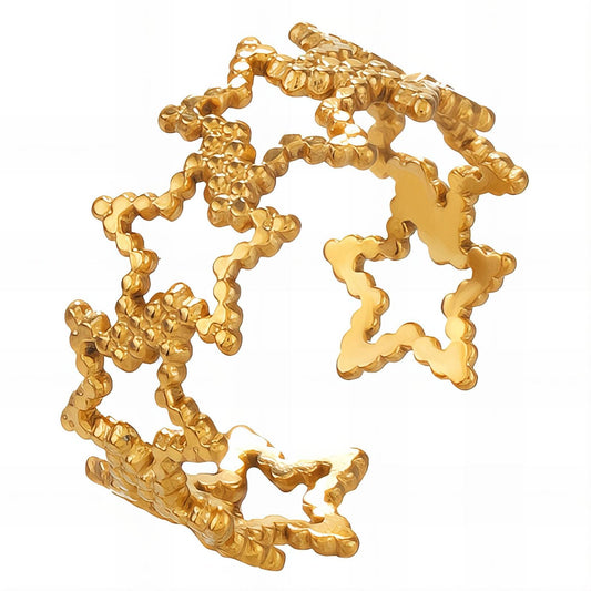 CSILLAGOK GYŰRŰ, 18K  ARANYOZOTT NEMESACÉL