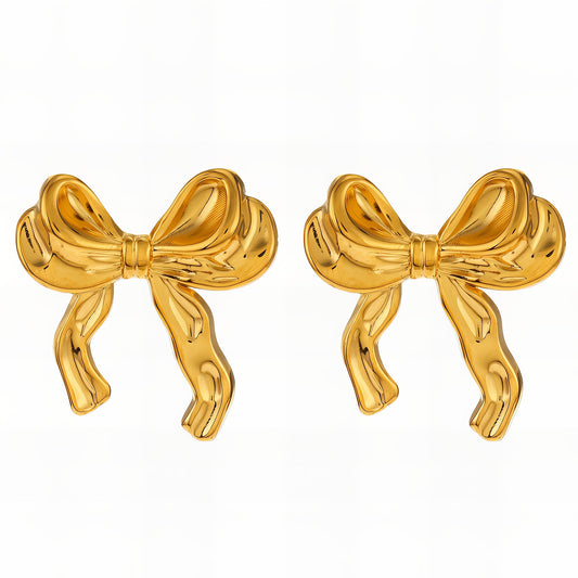 FÜLBEVALÓ, 18K  ARANYOZOTT NEMESACÉL