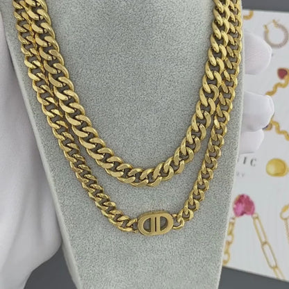 NYAKLÁNC, 18K  ARANYOZOTT NEMESACÉL