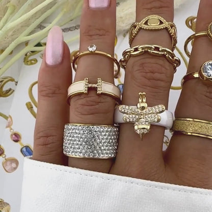 GYŰRŰ, 18K ARANYOZOTT NEMESACÉL