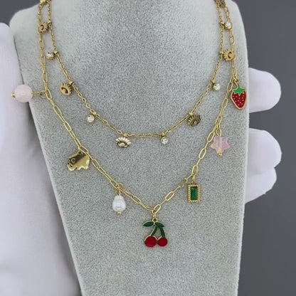 GONOSZ SZEMEK NYAKLÁNC, 18K  ARANYOZOTT NEMESACÉL