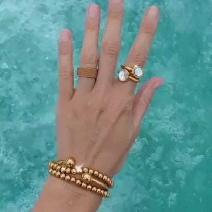 GYŰRŰ, 18K ARANYOZOTT NEMESACÉL