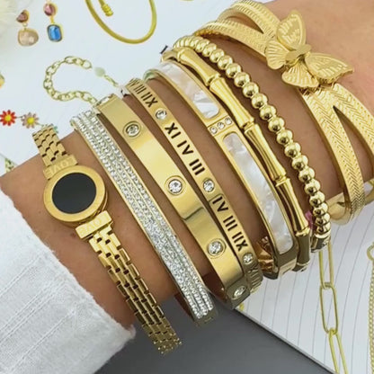 KARKÖTŐ, 18K  ARANYOZOTT NEMESACÉL