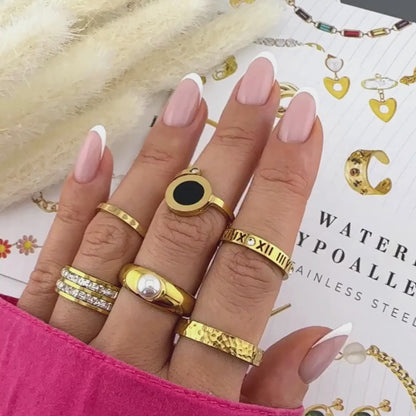 GYŰRŰ, 18K ARANYOZOTT NEMESACÉL