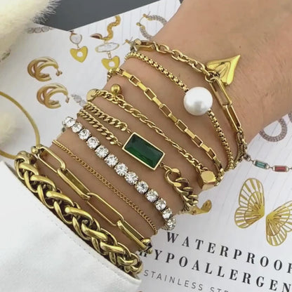 TENISZ KARKÖTŐ, 18K  ARANYOZOTT NEMESACÉL